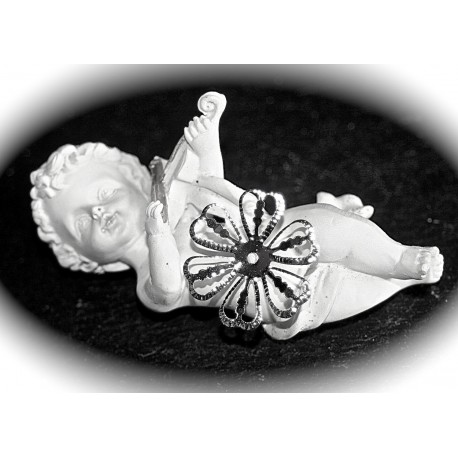 10 coupelles calottes fleurs ciselées métal argenté 28mm