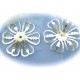 10 coupelles calottes fleurs ciselées métal argenté 28mm