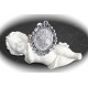 6 supports cabochons ovale  18x24mm  métal  argenté