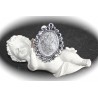 6 supports cabochons ovale  18x24mm  métal  argenté