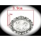 6 supports cabochons ovale  18x24mm  métal  argenté