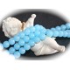 10 perles pierre jade bleu myosotis rondes 8mm