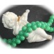 10 perles pierre jade vert forêt rondes 8mm