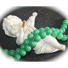10 perles pierre jade vert forêt rondes 8mm