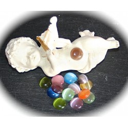10 cabochons oeil de chat multicolore rond fond plat 10mm
