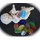 4 cabochons oeil de chat multicolore ovale fond plat 13x18mm