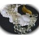 4 perles goutte semi précieuse de citrine jaune pâle  facettée  +/-9mm