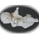 4 perles goutte semi précieuse de citrine jaune pâle  facettée  +/-9mm