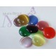5 cabochons  oeil de chat couleurs mixées  fond plat 16mm