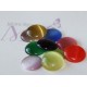 5 cabochons  oeil de chat couleurs mixées  fond plat 16mm