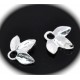 10 pendentifs connecteurs trèfle argent silver 14x13mm