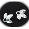 10 pendentifs connecteurs trèfle argent silver 14x13mm