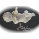 x10 breloques cintres ciselées réversible métal argenté silver  24x17mm