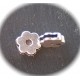 2 perles coulissante fleurs métal argenté 12x4mm