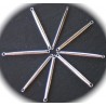 10 connecteurs bâtons métal couleur argent vieilli ovale 40x30mm