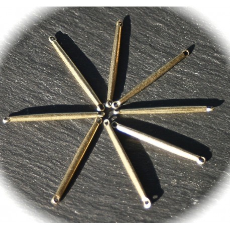 10 connecteurs bâtons métal couleur bronze ovale 40x30mm