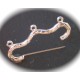 2 supports de broche cintre 3trous métal argenté  46mm