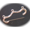 2 supports de broche cintre 3trous métal argenté  46mm