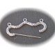 2 supports de broche cintre 3trous métal argenté  46mm