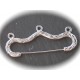 2 supports de broche cintre 3trous métal argenté  46mm