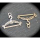 x10 breloques cintres ciselées réversible métal bronze 24x17mm