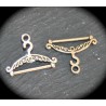 x10 breloques cintres ciselées réversible métal bronze 24x17mm