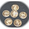 lot de 6 cabochons rond femme esprit Empire 20mm mordoré