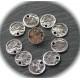 10 breloques  pampilles martelées métal argentées vieillies réversible 14mm