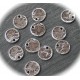 10 breloques  pampilles martelées métal argentées vieillies réversible 14mm