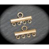 10 connecteurs multi rangs 4 fils métal couleur bronze 24mm