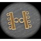 10 connecteurs multi rangs 4 fils métal couleur bronze 24mm