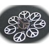 10 breloques "peace " métal argenté reversible dimension 23mm