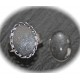 2 supports de bagues dentelles argenté  ovale  13x18mm