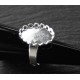 2 supports de bagues dentelles argenté  ovale  13x18mm