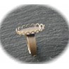 2 supports de bagues dentelles bronze ovale  13x18mm