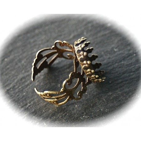 2 bagues à picots bronze ovales 13x18mm