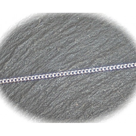 1 mètres CH 010Y  de chaine laiton argenté maillon plat 1mm argent silver