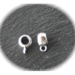 10 bélières métal argenté pour cordon ou chaine diamètre 8mm