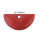 4 sequins laiton demi lune émaillé rouge 15x8mm