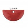 4 sequins laiton demi lune émaillé rouge 15x8mm