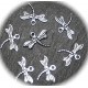 10 breloques métal argenté libellule couleur argent 15x18mm