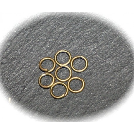 50 anneaux  couleur bronze  ,diametre 5mm epaisseur 0,4mm