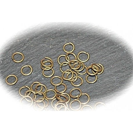 50 anneaux  couleur bronze  ,diametre 4mm epaisseur 0,5mm
