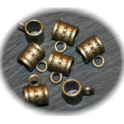 10 bélières métal couleur bronze esprit ethnique 10x8mm