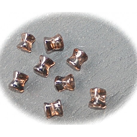 10 perles de quartz fumé façon osselet 8x5mm
