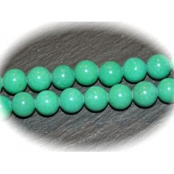 10 perles pierre jade vert émeraude 8mm rondes