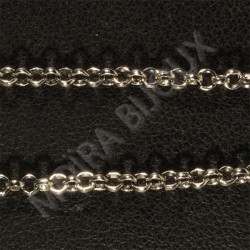 1 mètre    chaine ref 066 P maillon rond argenté couleur platinuim 1,5x1,5mm
