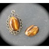 1 cabochon de pierre semi-précieuse d'oeil de tigre 13x18mm
