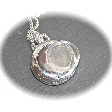 1montre a gousset argenté avec support cabochon 25mm