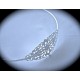 x2 serre tête laiton couleur métal argenté ciselé modèle fleur  78x35mm